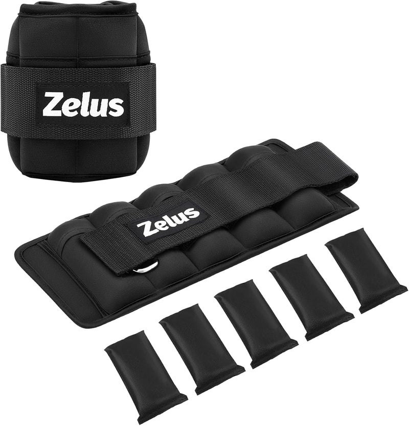ZELUS 1 Pair Adjustable Ankle Weights, 2 4 6 8 10 lb Modularized Leg Weight Straps for Women Men, Weighted Ankle Weight Set with Removable Sandbags, 1-5 lb per Ankle Strap for Gym Yoga Jogging Walking - Image 1